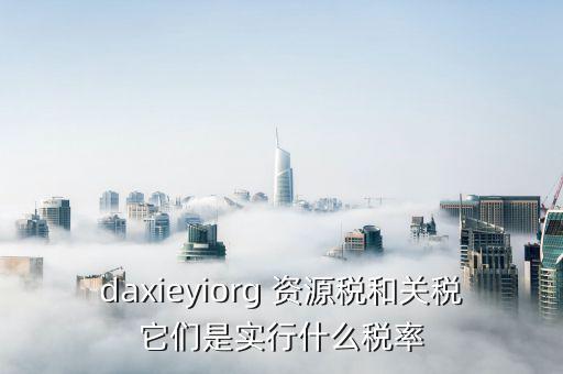 daxieyiorg 資源稅和關稅它們是實行什么稅率