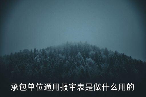 承包單位通用報(bào)審表是做什么用的