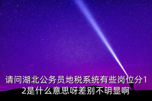 請問湖北公務(wù)員地稅系統(tǒng)有些崗位分12是什么意思呀差別不明顯啊