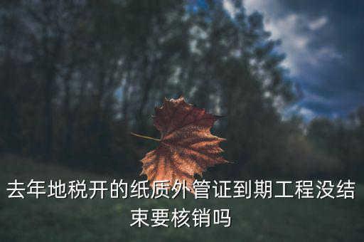 去年地稅開的紙質(zhì)外管證到期工程沒結(jié)束要核銷嗎