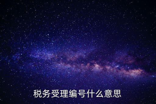 個人的稅收編號是什么意思，稅務(wù)受理編號什么意思