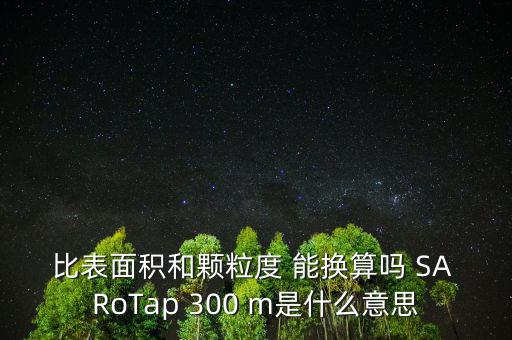 比表面積和顆粒度 能換算嗎 SA RoTap 300 m是什么意思