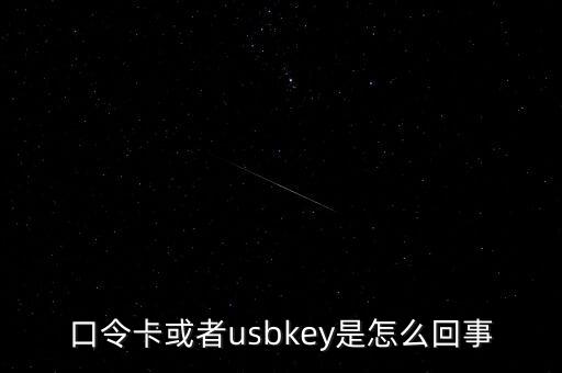 未插usbkey什么意思，口令卡或者usbkey是怎么回事