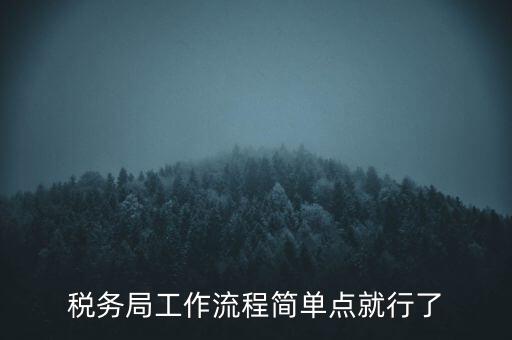 稅務(wù)局工作流程簡單點(diǎn)就行了