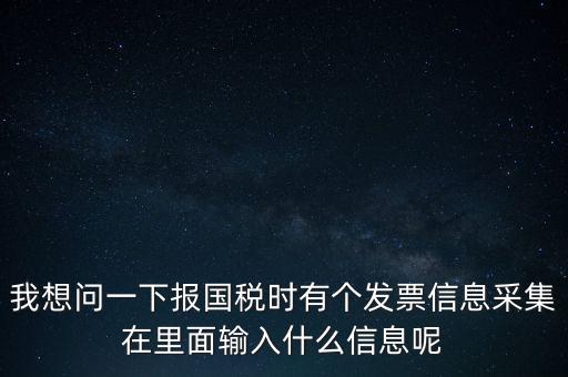 我想問一下報(bào)國稅時有個發(fā)票信息采集在里面輸入什么信息呢