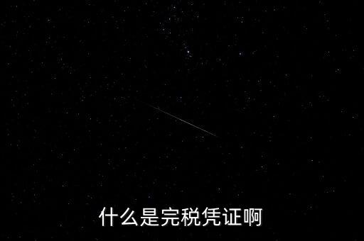 什么是完稅憑證啊