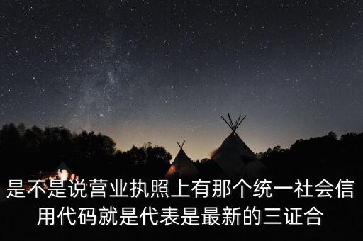 是不是說營業(yè)執(zhí)照上有那個(gè)統(tǒng)一社會(huì)信用代碼就是代表是最新的三證合