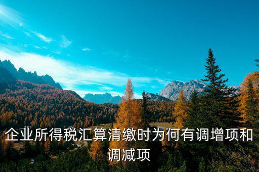 企業(yè)所得稅為什么調(diào)整，企業(yè)所得稅匯算清繳時(shí)為何有調(diào)增項(xiàng)和調(diào)減項(xiàng)