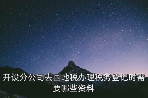 開設(shè)分公司去國地稅辦理稅務(wù)登記時(shí)需要哪些資料