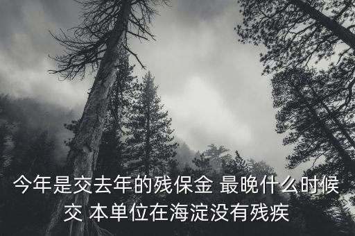 今年是交去年的殘保金 最晚什么時候交 本單位在海淀沒有殘疾