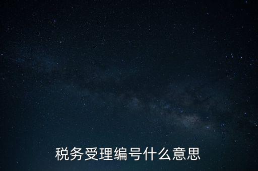 稅務(wù)受理編號什么意思