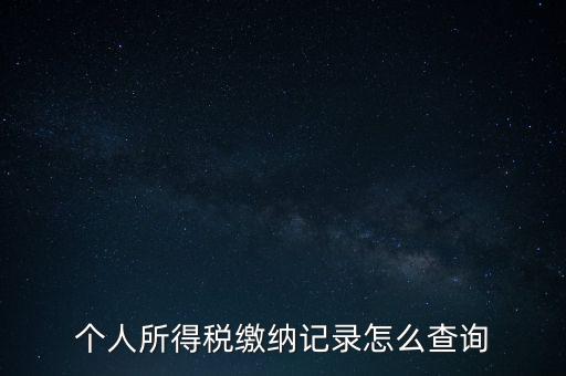 如何查詢個(gè)人所得稅繳納情況，個(gè)人所得稅繳納記錄怎么查詢