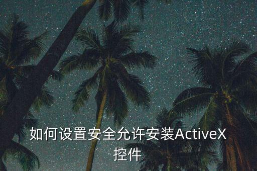 如何設(shè)置安全允許安裝ActiveX控件