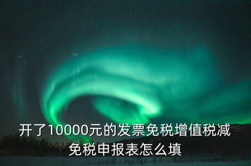 開(kāi)了10000元的發(fā)票免稅增值稅減免稅申報(bào)表怎么填