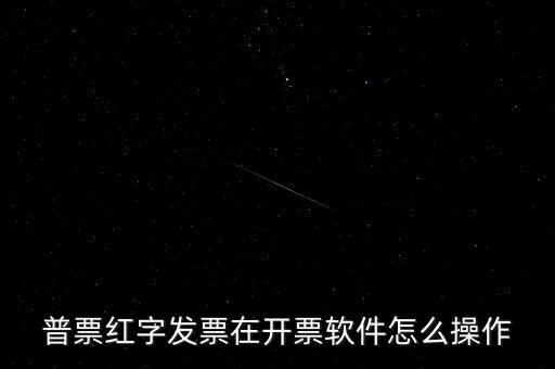 普票紅字發(fā)票在開票軟件怎么操作