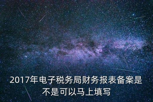 2017年電子稅務(wù)局財(cái)務(wù)報(bào)表備案是不是可以馬上填寫