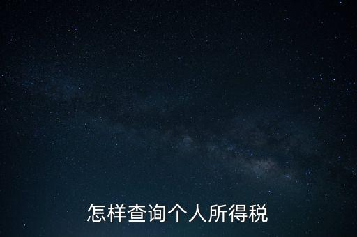 如何查詢自己交稅，個(gè)人繳稅記錄怎么查詢