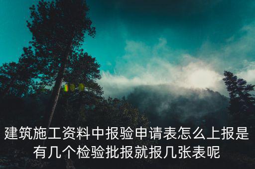 建筑施工資料中報驗申請表怎么上報是有幾個檢驗批報就報幾張表呢