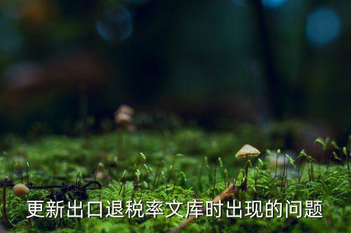 出口退稅文庫如何更新，請問各位出口退稅系統(tǒng)里的代碼庫怎么更新啊怎么老沒反應(yīng)的呢