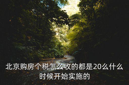 北京購房個稅怎么收的都是20么什么時候開始實施的