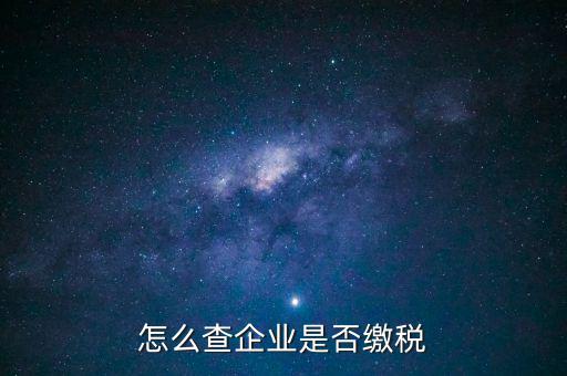 怎么查企業(yè)是否繳稅