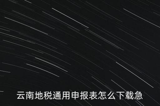 云南地稅通用申報表怎么下載急