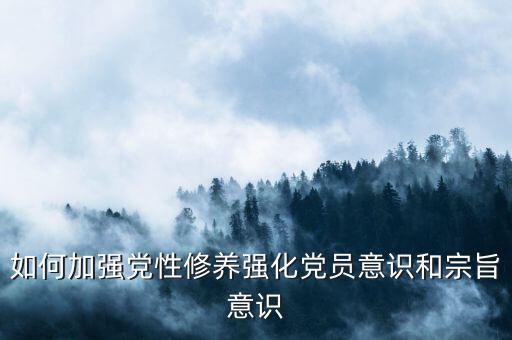 如何加強(qiáng)黨性修養(yǎng)強(qiáng)化黨員意識(shí)和宗旨意識(shí)