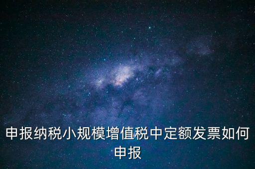 申報納稅小規(guī)模增值稅中定額發(fā)票如何申報