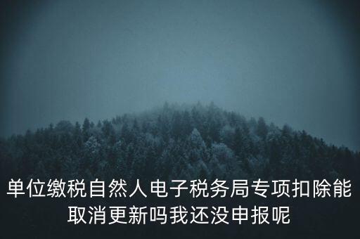 單位繳稅自然人電子稅務(wù)局專項扣除能取消更新嗎我還沒申報呢