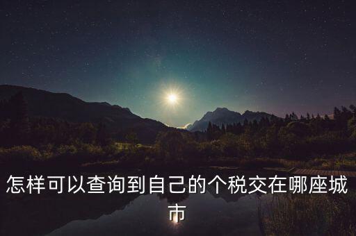 如何查詢個(gè)人所得稅所交地點(diǎn)，怎樣可以查詢到自己的個(gè)稅交在哪座城市