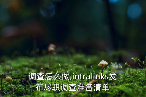 盡職調(diào)查怎么做,intralinks發(fā)布盡職調(diào)查準備清單