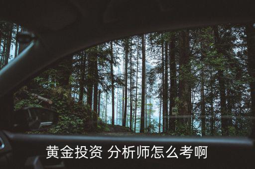 高級(jí)分析師怎么考,中國第一批黃金投資分析師將在中國誕生