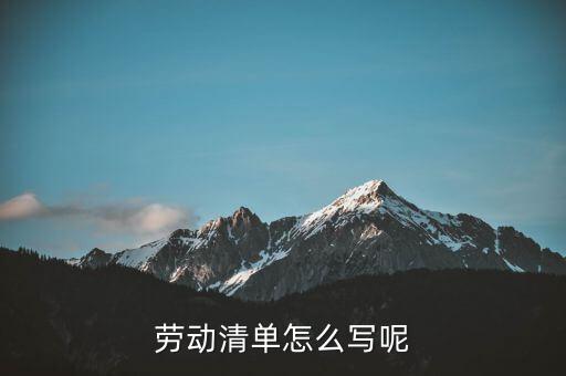 勞動(dòng)清單怎么寫呢