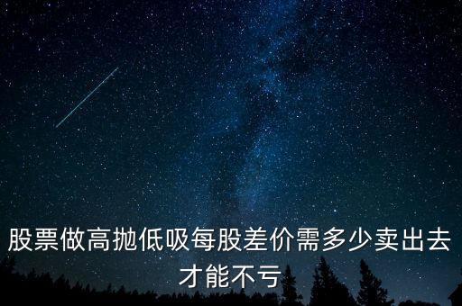 高拋低吸的成本怎么算,股價高于當(dāng)前股價的理財方式