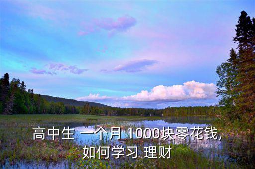 一個(gè)月1000怎么理財(cái),一個(gè)月投資1000元理財(cái)有收益!