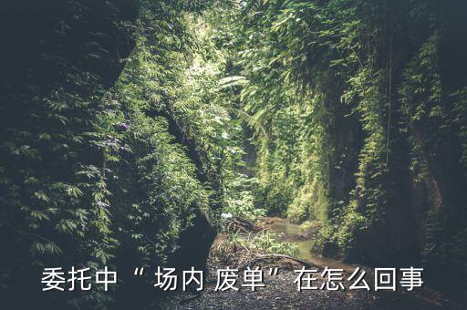 場(chǎng)內(nèi)廢單怎么處理方法,股票不受波動(dòng)區(qū)間限制不會(huì)產(chǎn)生場(chǎng)內(nèi)廢單