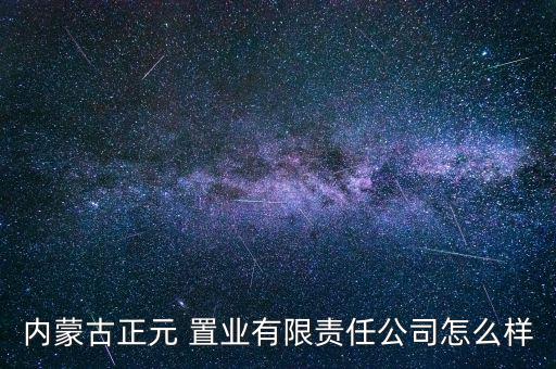 內蒙古正元 置業(yè)有限責任公司怎么樣