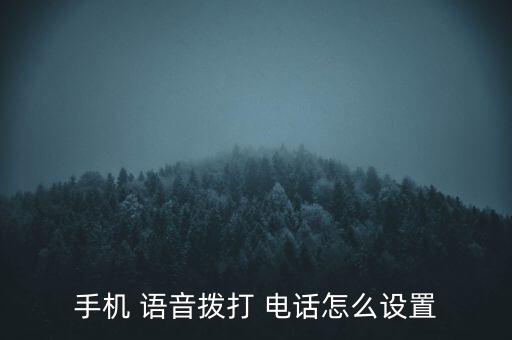 手機(jī) 語(yǔ)音撥打 電話怎么設(shè)置