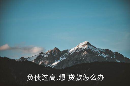  負債過高,想 貸款怎么辦