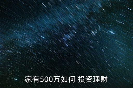 家有500萬如何 投資理財(cái)