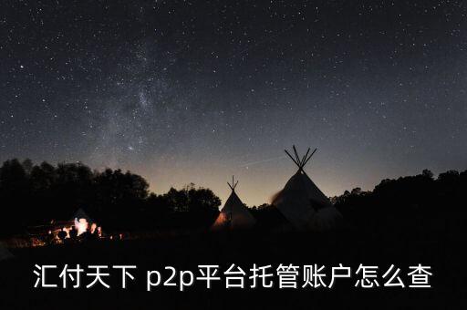 匯付天下 p2p平臺(tái)托管賬戶怎么查