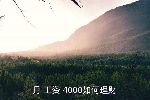 工資4000元怎么存,職場人士的理財攻略