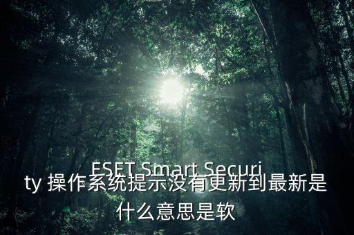 ESET Smart Security 操作系統(tǒng)提示沒有更新到最新是什么意思是軟