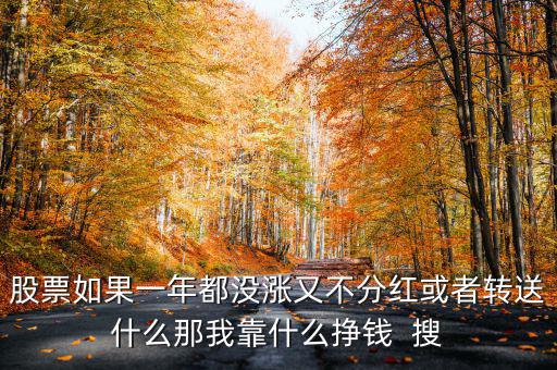 股票如果一年都沒漲又不分紅或者轉(zhuǎn)送什么那我靠什么掙錢  搜