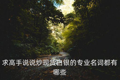 求高手說(shuō)說(shuō)炒現(xiàn)貨白銀的專業(yè)名詞都有哪些