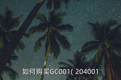 如何購(gòu)買(mǎi)GC001( 204001