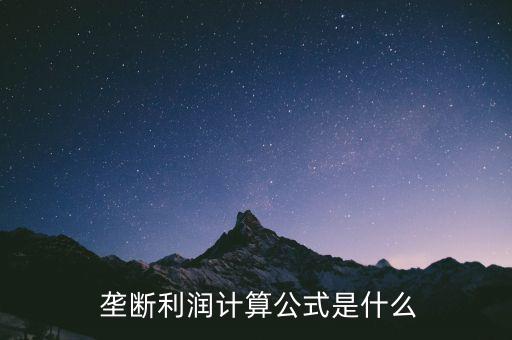  壟斷利潤計(jì)算公式是什么