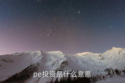 什么叫pe投資，pe投資是什么意思