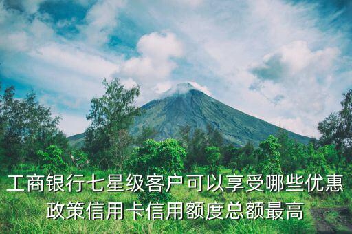 工商銀行七星級客戶可以享受哪些優(yōu)惠政策信用卡信用額度總額最高