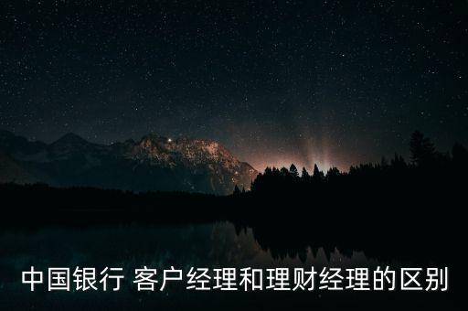 中國銀行 客戶經(jīng)理和理財經(jīng)理的區(qū)別